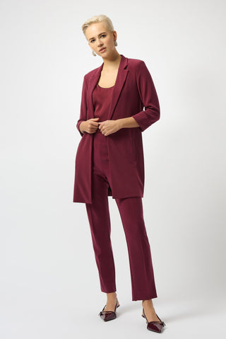 Joseph Ribkoff Straight Leg Trousers Burgundy - MMJs Fashion