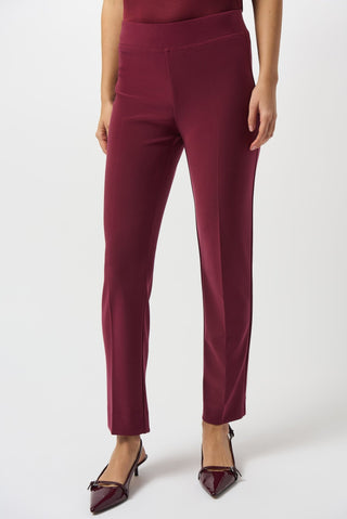 Joseph Ribkoff Straight Leg Trousers Burgundy - MMJs Fashion