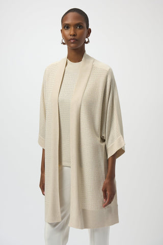 Joseph Ribkoff Stud Detail Cardigan Cover Up Beige - MMJs Fashion