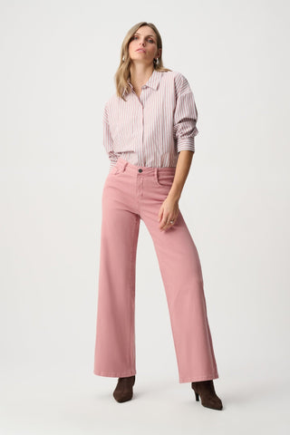 Joseph Ribkoff Studded Stripe Boxy Blouse Pink - MMJs Fashion