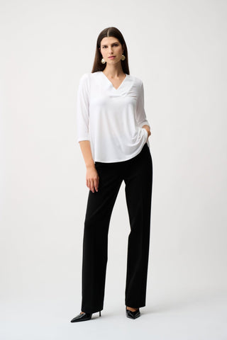 Joseph Ribkoff Wide Leg Pull - On Trousers Black Amelia - MMJs Fashion