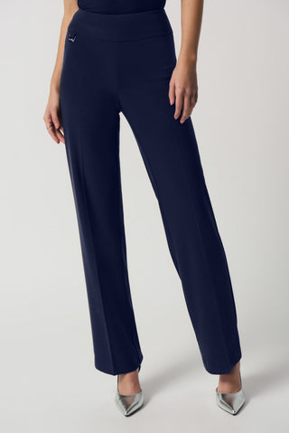 Joseph Ribkoff Wide Leg Trousers Navy Blue - MMJs Fashion