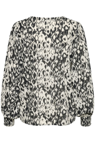 Kaffe Black & Ivory Graphic Print Blouse Dagmar - MMJs Fashion