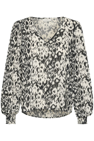Kaffe Black & Ivory Graphic Print Blouse Dagmar - MMJs Fashion