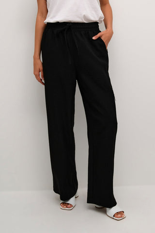 Kaffe Black Wide Leg Trousers Elenor - MMJs Fashion