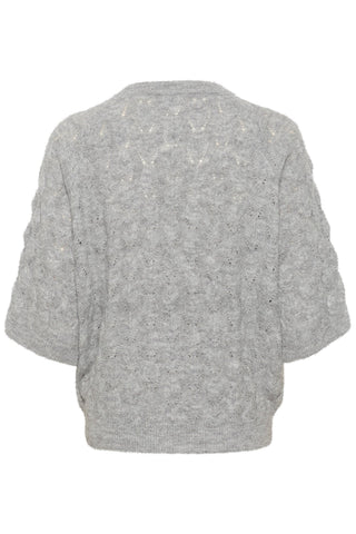 Kaffe Grey Melange Short Sleeve Jumper Malene - MMJs Fashion