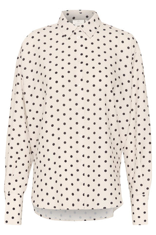 Kaffe Spotted Blouse Ivory and Black Oscarna - MMJs Fashion