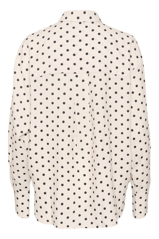 Kaffe Spotted Blouse Ivory and Black Oscarna - MMJs Fashion