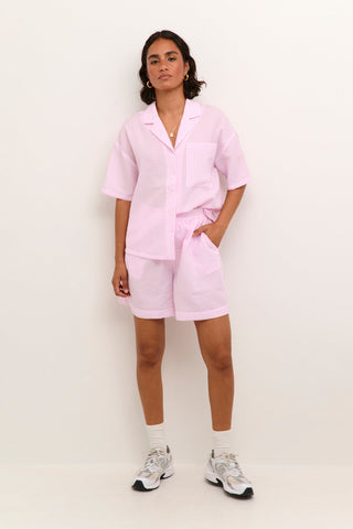 Kaffe Striped Shorts Pink Ivory Hally - MMJs Fashion