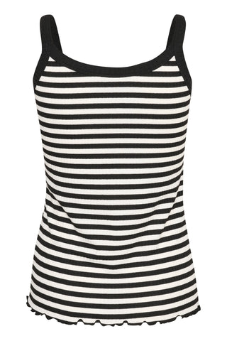 Kaffe Vest Top Black Ivory Stripe Amanda - MMJs Fashion