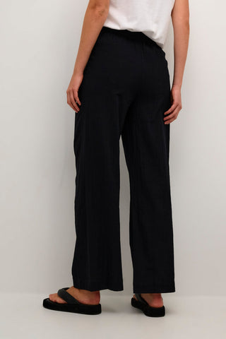 Kaffe Wide Leg Trousers in Black Pauline - MMJs Fashion