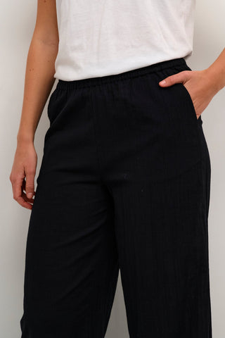 Kaffe Wide Leg Trousers in Black Pauline - MMJs Fashion