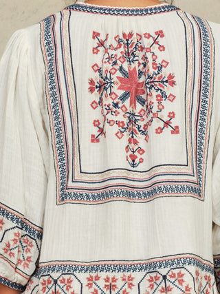 M.A.B.E Embroidered Jacket Ecru Calista - MMJs Fashion