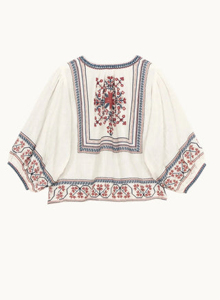 M.A.B.E Embroidered Jacket Ecru Calista - MMJs Fashion