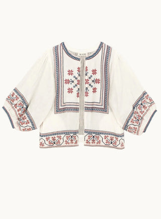 M.A.B.E Embroidered Jacket Ecru Calista - MMJs Fashion