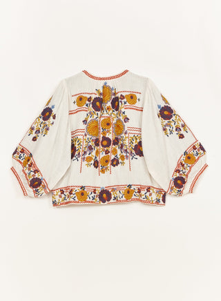M.A.B.E Embroidered Jacket Ecru Multi Greta - MMJs Fashion