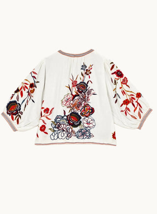 M.A.B.E Embroidered Jacket Ecru Multi Ori - MMJs Fashion