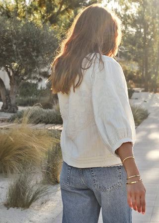 M.A.B.E Embroidered Jacket Ivory Averi - MMJs Fashion