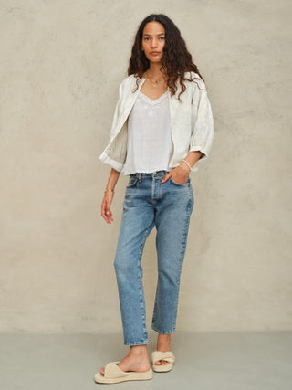 M.A.B.E Embroidered Jacket Ivory Averi - MMJs Fashion
