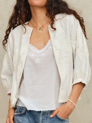 M.A.B.E Embroidered Jacket Ivory Averi - MMJs Fashion