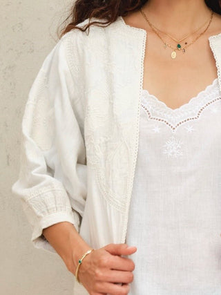 M.A.B.E Embroidered Jacket Ivory Averi - MMJs Fashion