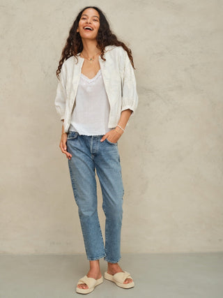 M.A.B.E Embroidered Jacket Ivory Averi - MMJs Fashion