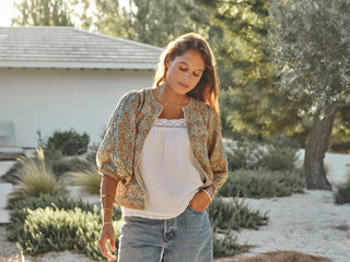 M.A.B.E Floral Print Cotton Silk Jacket Multi Jaci - MMJs Fashion