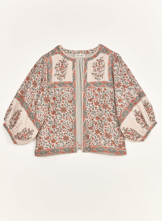 M.A.B.E Floral Print Jacket Rust Khaki Della - MMJs Fashion