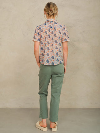 M.A.B.E Print Blouse Blue Multi Aster - MMJs Fashion