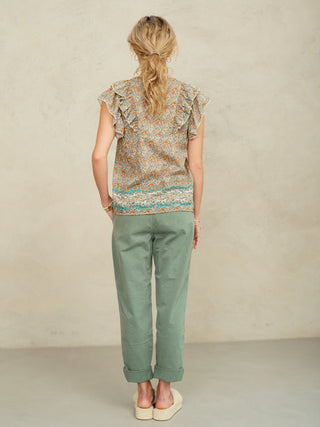 M.A.B.E Print Frill Top Multi Jaci - MMJs Fashion