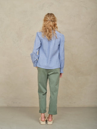 M.A.B.E Striped Blouse Blue Chrissie - MMJs Fashion