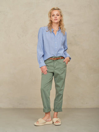 M.A.B.E Striped Blouse Blue Chrissie - MMJs Fashion