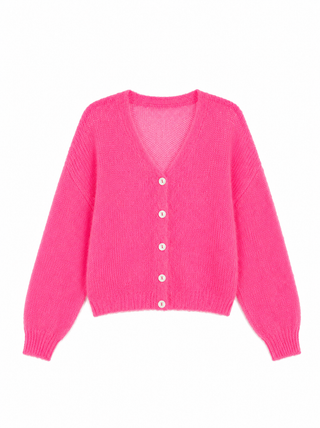 TWNS V-Neck Cardigan Neon Pink Malia