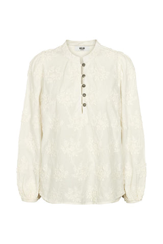 Moliin Embroidered Cotton Blouse Ivory Lisa - MMJs Fashion