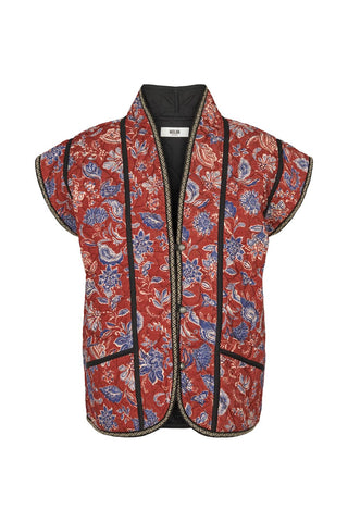 Moliin Floral Print Gilet Red Blue Jenny - MMJs Fashion