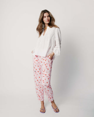 Moliin Pleated Cotton Blouse White Kayla - MMJs Fashion
