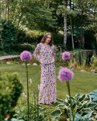 Moliin Print Blouse Blue Beige Bo - MMJs Fashion