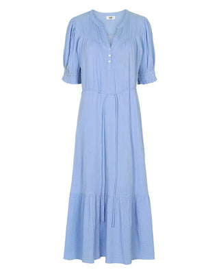 Moliin Short Sleeve Cotton Dress Blue Alex - MMJs Fashion