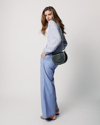 Moliin Striped Cotton Blouse Blue Celine - MMJs Fashion