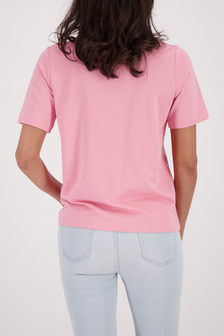 Monari 3D Flower Embellished Top Pink - MMJs Fashion