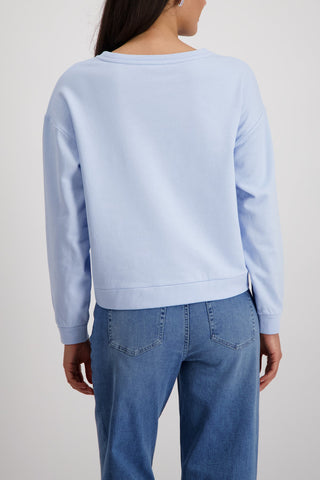 Monari 3D Flowers Sweatshirt Light Blue - MMJs Fashion