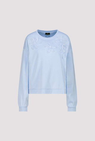 Monari 3D Flowers Sweatshirt Light Blue - MMJs Fashion