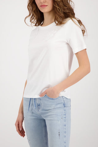 Monari 3D Flowers Top Ivory 410426 - MMJs Fashion