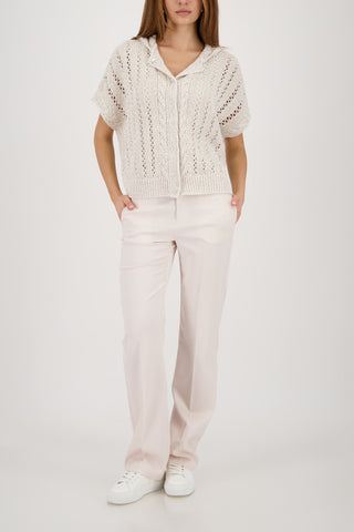 Monari Ajour Knit Cape Cardigan Beige - MMJs Fashion