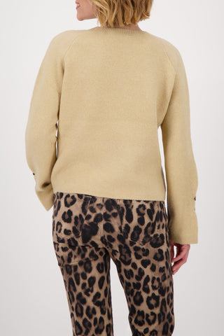Monari Button Detail Jumper Beige - MMJs Fashion