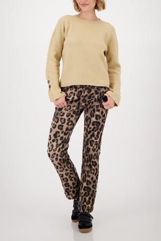 Monari Button Detail Jumper Beige - MMJs Fashion