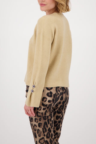 Monari Button Detail Jumper Beige - MMJs Fashion