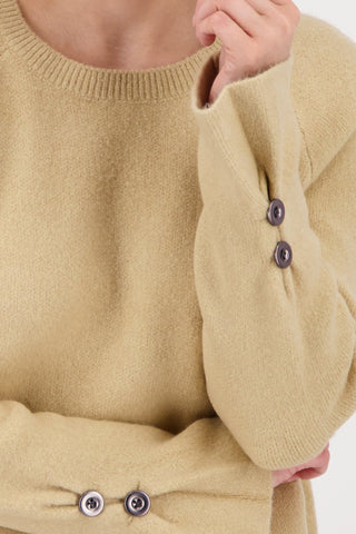 Monari Button Detail Jumper Beige - MMJs Fashion