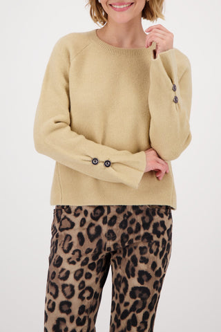 Monari Button Detail Jumper Beige - MMJs Fashion