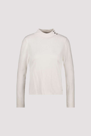 Monari Buttoned Mock Neck Jumper Ivory - MMJs Fashion